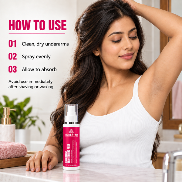 MEHEKTAR ZIVA Underarm Brightening Mist with Lactic, Tranexamic & Mandelic Acid, 100 ml
