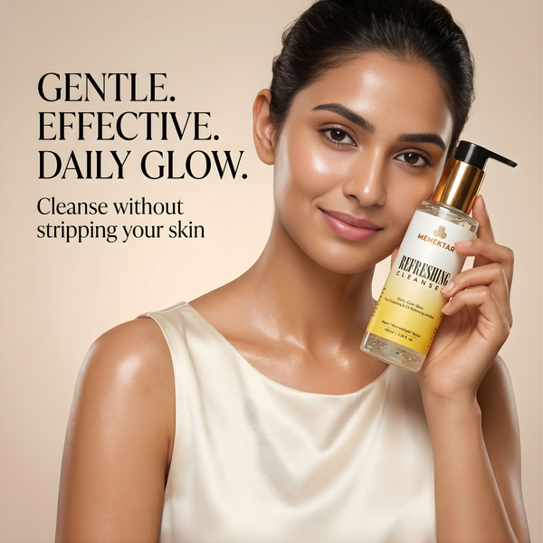Face Wash for Oily & Acne-Prone Skin in India | MEHEKTAR Refreshing Cleanser with Green Tea & BHA 100ml