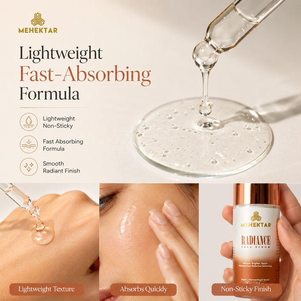 Brightening Serum for Dark Spots & Oily Skin in India | MEHEKTAR Radiance Serum with Niacinamide 30ml