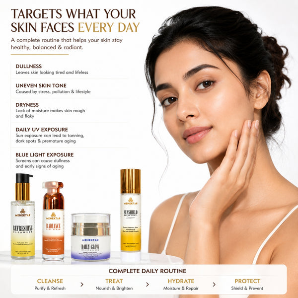 MEHEKTAR Opulent Radiance Combo - Glow Skincare Set | Glow + Protection Routine