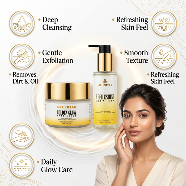 MEHEKTAR Face Wash & Face Scrub Combo for Men & Women | Deep Cleansing, Tan Removal & Glowing Skin | All Skin Types