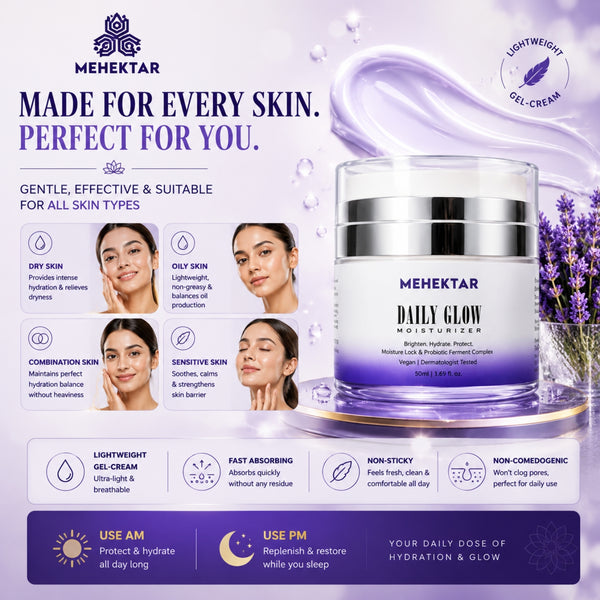 Hydrating & Brightening Moisturizer for Glowing Skin in India | MEHEKTAR Daily Glow with Vitamin C 50ml