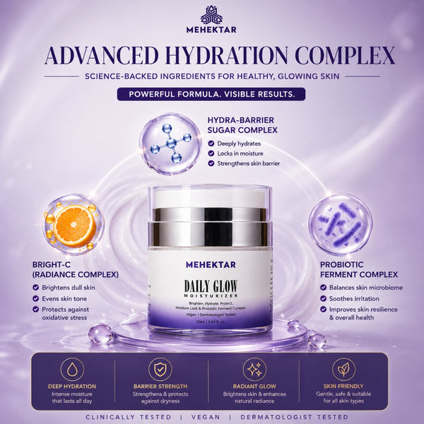 Hydrating & Brightening Moisturizer for Glowing Skin in India | MEHEKTAR Daily Glow with Vitamin C 50ml