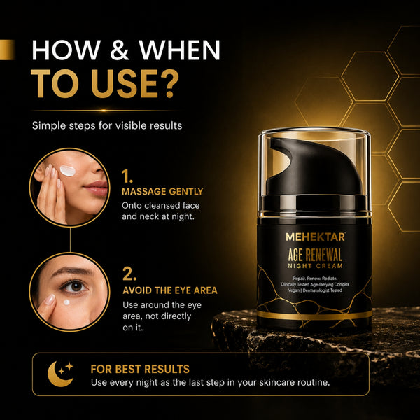 Anti-Aging Night Cream for Wrinkles & Glow in India | MEHEKTAR Retinol Night Cream 50ml