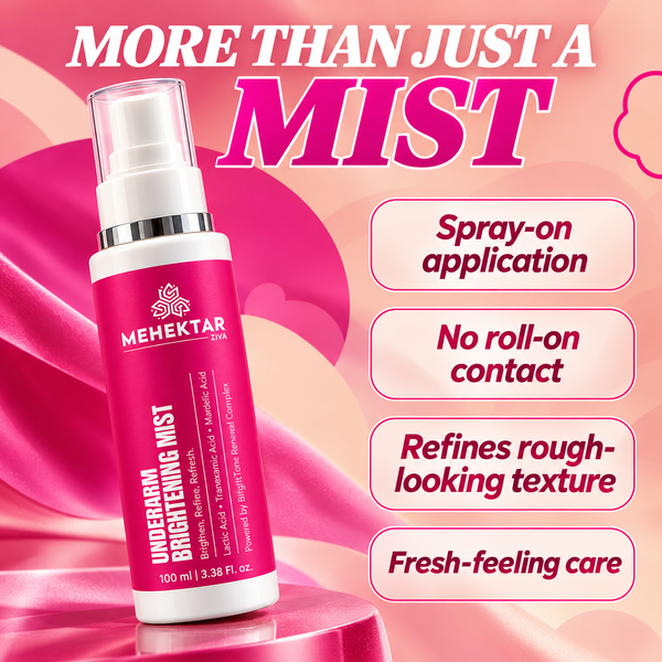 MEHEKTAR ZIVA Underarm Brightening Mist with Lactic, Tranexamic & Mandelic Acid, 100 ml
