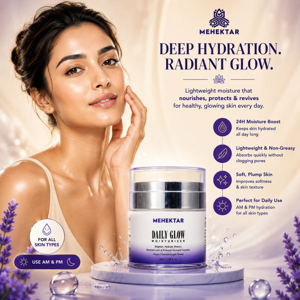 Hydrating & Brightening Moisturizer for Glowing Skin in India | MEHEKTAR Daily Glow with Vitamin C 50ml