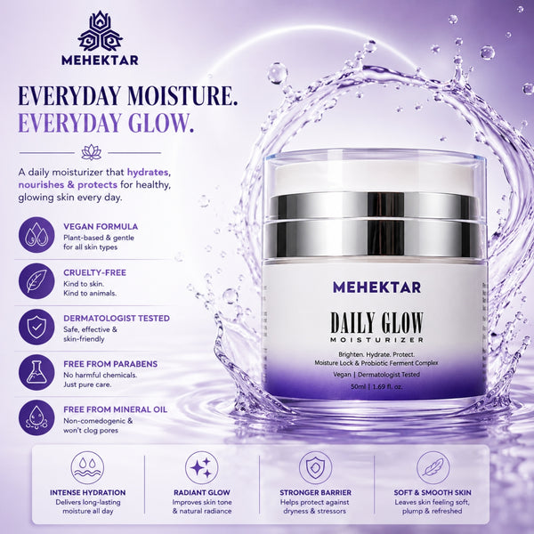 Hydrating & Brightening Moisturizer for Glowing Skin in India | MEHEKTAR Daily Glow with Vitamin C 50ml