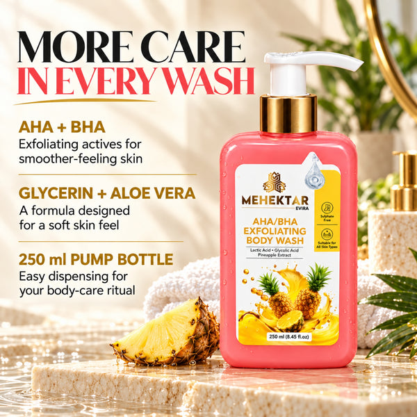 MEHEKTAR EVIRA AHA/BHA Exfoliating Body Wash, 250 ml