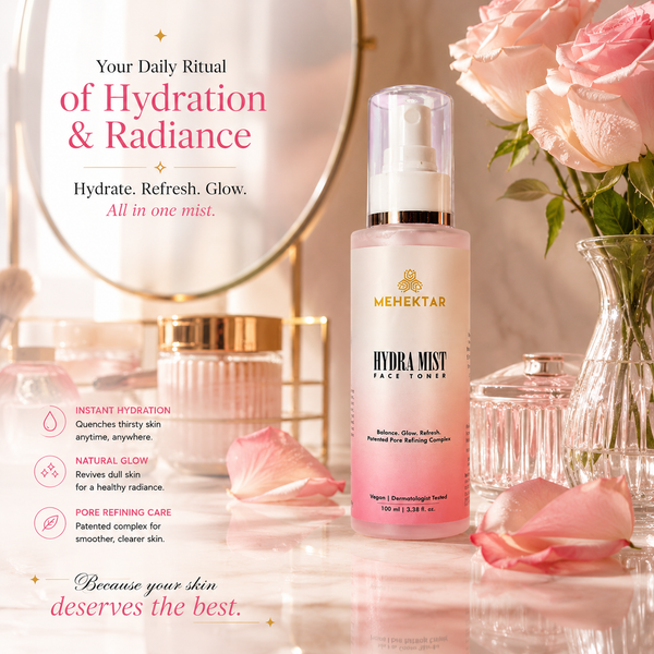Hydrating & Pore Tightening Toner in India | MEHEKTAR Hydra Mist Toner with Niacinamide & Rose 100ml