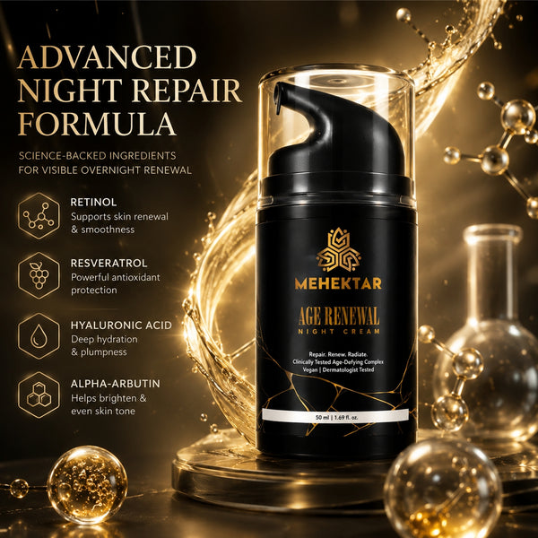Anti-Aging Night Cream for Wrinkles & Glow in India | MEHEKTAR Retinol Night Cream 50ml