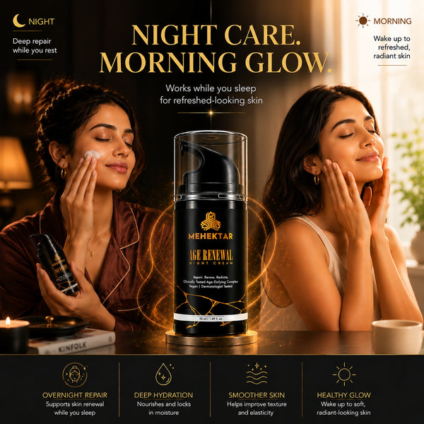 Anti-Aging Night Cream for Wrinkles & Glow in India | MEHEKTAR Retinol Night Cream 50ml