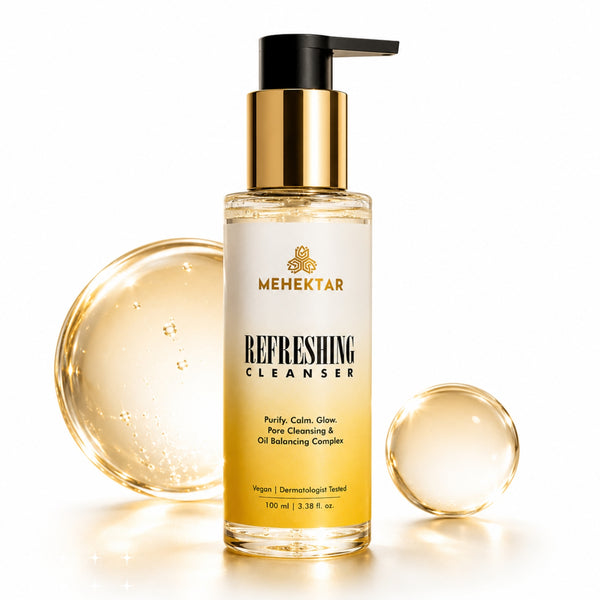 Face Wash for Oily & Acne-Prone Skin in India | MEHEKTAR Refreshing Cleanser with Green Tea & BHA 100ml