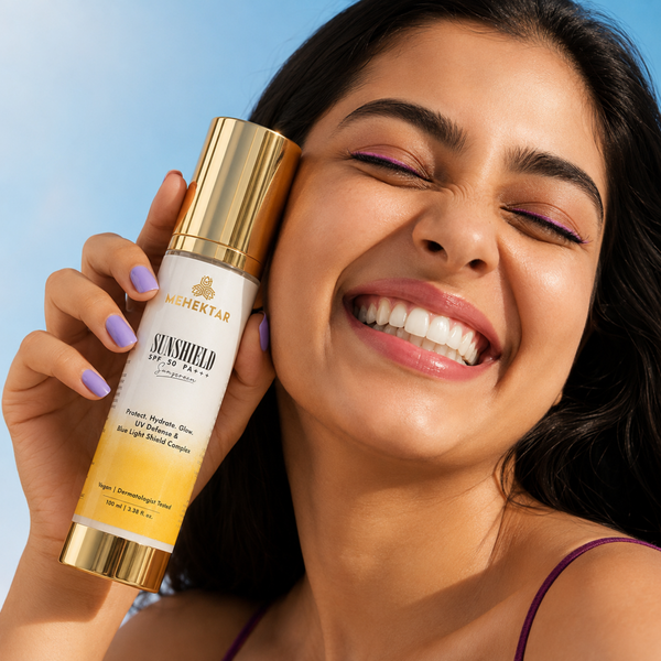 SPF 50 PA+++ Sunscreen for Daily UV Protection in India | MEHEKTAR SunShield with Zinc Oxide 100ml