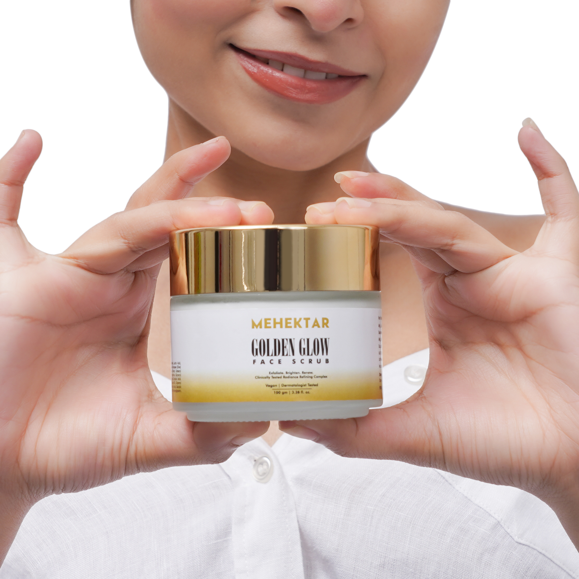 mehektar golden glow face scrub | brightening exfoliating scrub